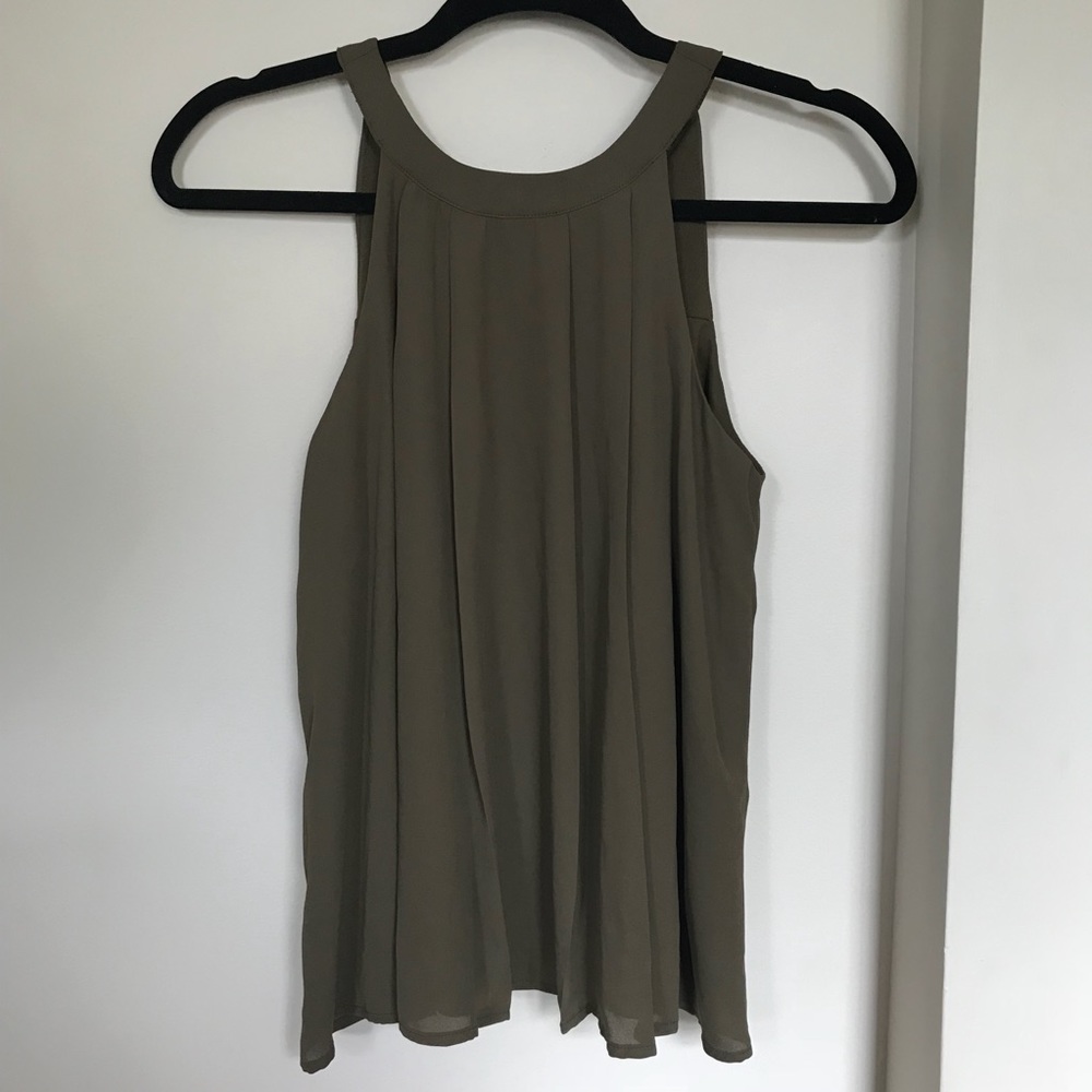 High Neck Army Green Dress Tank